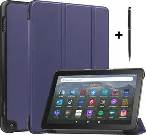 Case for Amazon Fire HD 8 and Fire HD 8 Plus (12th Generation/10th Generation, 2022/2020 Release) 8" Tablet - Ultra Lightweight Slim Shell Stand Cover Auto Wake/Sleep with Universal Stylus Pen Blue Case for Amazon Fire HD 8 and Fire HD 8 Plus (12th Generation/10th Generation, 2022/2020 Release) 8" Tablet - Ultra Lightweight Slim Shell Stand Cover Auto Wake/Sleep with Universal Stylus Pen Blue