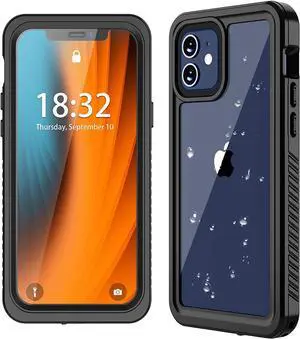 iPhone 12 Mini Waterproof Case, Shockproof Dustproof Snowproof Fully-Body Protective Cover with Screen Protector Clear Back Cover for iPhone 12 Mini 5.4 inch