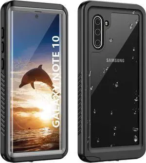 Galaxy Note 10 Waterproof Case, Built in Screen Protector 360° Full Body Protective Shockproof Cover Dustproof IP68 Underwater Waterproof Case for Galaxy Note 10 6.3 inch