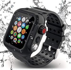 Waterproof Case for Apple Watch Series 6/5/4 SE 44mm, IP68 Certified Waterproof Shockproof Impact Resistant Apple iWatch Full Body Protective Case with Built-in Screen Protector