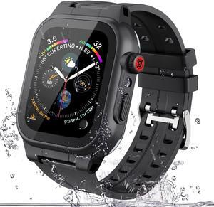 Compatible with Apple Watch Series 8 / Series 7 45mm Waterproof Case,Full Body Case with Screen Protector and Band, iWatch S8 S7 45mm Bumper Case Cover