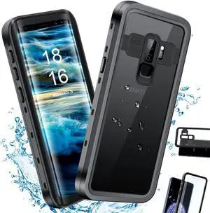 For Samsung Galaxy S9 Plus Waterproof Case, IP68 Underwater Shockproof Full-Body Protective Cover with Built-in Screen Protector for Galaxy S9 Plus 6.2 inches