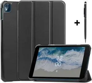 Nokia T10 Tablet Case 8.0 Inch 2022, Trifold Slim Smart Stand Cover Hard Shell for 8.0" Nokia Tablet T10 2022 Release with Universal Stylus Pen