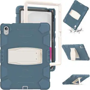 Case for iPad 10th Generation 10.9 inch 2022, Heavy Duty Multi-Angle Viewing Shockproof Rugged Protective Cover with Built-in Stand for iPad 10th Gen 10.9'' 2022 Dark Blue