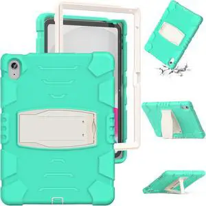Case for iPad 10th Generation 10.9 inch 2022, Heavy Duty Multi-Angle Viewing Shockproof Rugged Protective Cover with Built-in Stand for iPad 10th Gen 10.9'' 2022 Mint Green