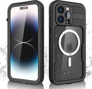 For iPhone 14 Pro Max Waterproof Case with Built-in Screen Protector Dustproof Shockproof Drop Proof Case, Rugged Full Body Underwater Protective Cover for iPhone 14 Pro Max 6.7 inch