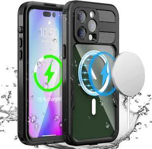 Waterproof Case for iPhone 14 Pro Max 6.7 inch, Compatible with MagSafe Snowproof, Dustproof and Shockproof, IP68 Certified Full Body Protection Fully Sealed Underwater Cover for iPhone 14 Pro Max