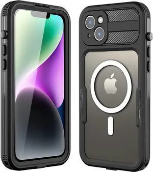For iPhone 14 Plus Case Waterproof, Full Body Protective Dust-Proof Shockproof Cover Waterproof Case with Built-in Screen Protector for iPhone 14 Plus 6.7 inch 2022