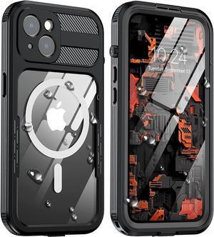 For iPhone 14 Waterproof Case, Compatible with Magsafe, Heavy Duty Magnetic Protective Cover Phone Case with Built in Screen Protector for iPhone 14 6.1 inch 2022