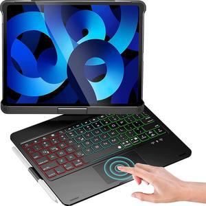 Wireless Touchpad Keyboard Case For iPad Pro 11 inch 2022 2021 2020/iPad Air 5 10.9 2022/Air 4 10.9 2022, 360 Swivel, Pencil Holder, 7 Colors Backlit for iPad Pro 11 inch 3rd 2nd 1st Gen & Air 5th 4th