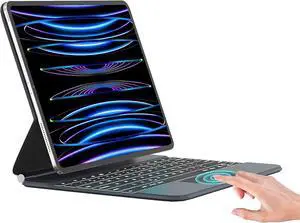 Magnetic Floating Keyboard Case for iPad Pro 12.9 inch 6th Generation 2022, Slim Keyboard Cover with Multi-Touch, Soft White Backlight for iPad Pro 12.9" 6th Gen 2022, 5th Gen 2021, 4th Gen 2020, 3rd