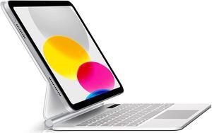 Magnetic Floating Keyboard Case for iPad 10th Generation 10.9 inch 2022, Slim Wireless Bluetooth Keyboard Cover with Multi-Touch Trackpad, Backlight for Apple iPad 10 Gen 10.9" 2022 White