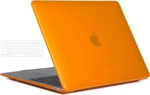 Compatible with MacBook Air 13.6 inch Case 2022 Release A2681 M2 Chip with Liquid Retina Display & Touch ID, Protective Plastic Hard Shell Case & Keyboard Cover Crystal Orange