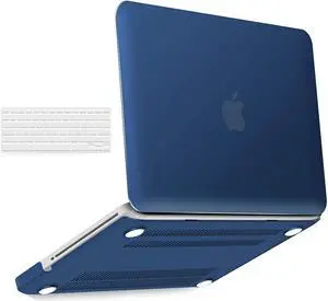 Compatible with MacBook Pro 13 Inch case A1278 Release 2012-2008, Plastic Hard Shell Case with Keyboard Cover for Apple Old Version Mac Pro 13 with CD-ROM Navy Blue
