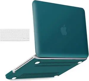 Compatible with MacBook Pro 13 Inch case A1278 Release 2012-2008, Plastic Hard Shell Case with Keyboard Cover for Apple Old Version Mac Pro 13 with CD-ROM Dark Green