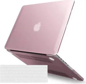 Compatible with MacBook Pro 13 Inch Retina Case Model A1502 A1425 (Older Version Release 2015 - end 2012), Plastic Hard Shell Case with Keyboard Cover Rose Gold