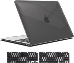 Compatible with MacBook Air 13 inch Case 2022, 2021-2018 Release A2337 M1 A2179 A1932 with Retina Display Touch ID, Plastic Hard Shell with Keyboard Cover Crystal Black