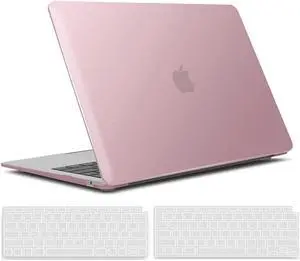 Compatible with MacBook Air 13 inch Case 2022, 2021-2018 Release A2337 M1 A2179 A1932 with Retina Display Touch ID, Plastic Hard Shell with Keyboard Cover Rose Gold