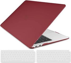 Compatible with MacBook Air 13 inch Case 2022, 2021-2018 Release A2337 M1 A2179 A1932 with Retina Display Touch ID, Plastic Hard Shell with Keyboard Cover Wine Red