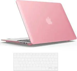 Compatible with Old Version MacBook Air 13 Inch Case (2017-2010 Release) Model: A1466 / A1369, Plastic Hard Shell Case with Keyboard for Apple Mac Air 13" Pink