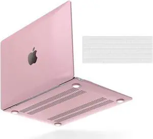 Compatible with MacBook 12 inch Case with Retina Display Model: A1534, Release 2017 2016 2015, Plastic Hard Shell Case with Keyboard Cover Skin Rose Gold
