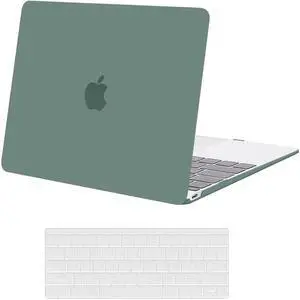 Compatible with MacBook 12 inch Case with Retina Display Model: A1534, Release 2017 2016 2015, Plastic Hard Shell Case with Keyboard Cover Skin Green