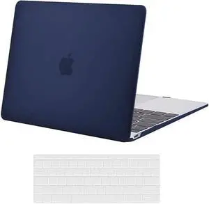 Compatible with MacBook 12 inch Case with Retina Display Model: A1534, Release 2017 2016 2015, Plastic Hard Shell Case with Keyboard Cover Skin Navy Blue