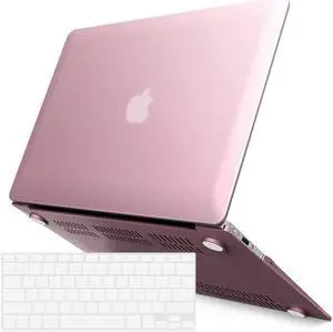 Compatible with MacBook Air 11 Inch Case Model A1370 A1465, Soft Touch Plastic Hard Shell Cover with Keyboard Cover for Apple Mac Air 11" Rose Gold