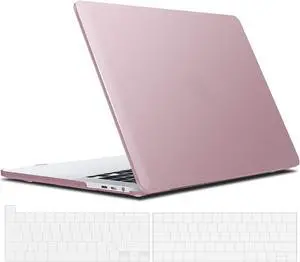 Compatible with MacBook Pro 13 inch Case M2 2022, 2021, 2020-2016 A2338 M1 A2251 A2289 A2159 A1989 A1708 A1706, Plastic Hard Case with Keyboard Cover Skin Rose Gold