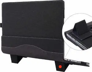 Sleeve Case for 13.3" Samsung Galaxy Book Flex 13.3 inch NP930QCG / Samsung Galaxy Chromebook 13 XE930QCA - PU Leather Portfolio Book Cover with Support Keyboard Stand (Bracket)