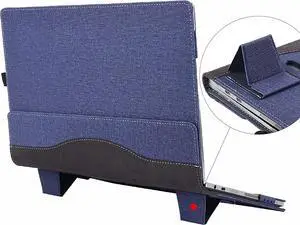 Sleeve Case for 13.3" Samsung Galaxy Book Flex 13.3 inch NP930QCG / Samsung Galaxy Chromebook 13 XE930QCA - PU Leather Portfolio Book Cover with Support Keyboard Stand (Bracket) Blue
