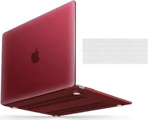 Compatible with MacBook 12 inch Case with Retina Display Model: A1534, Release 2017 2016 2015, Plastic Hard Shell Case with Keyboard Cover Skin Wine Red