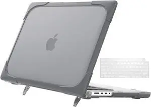 MacBook Pro 14 inch Case 2023 2022 2021 Release M2 A2779 A2442 M1 Chip with Touch ID, Heavy Duty Hard Shell Dual Layer Protective Cover with Fold Kickstand & Keyboard Skin Cover