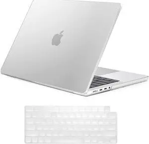 MacBook Pro 14 inch Case 2023 2022 2021 Release M2 A2779 A2442 M1 Pro/Max Chip with Touch ID, Hard Case Shell Cover and Keyboard Skin Cover Transparent