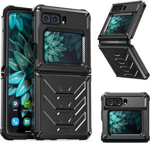 For Motorola Moto Razr 2022 Case with Slide Camera Cover, Military Grade Heavy Duty Protective Armor Phone Case Shockproof Hard Shell Cover