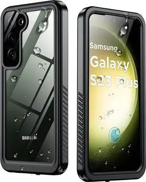 For Samsung Galaxy S23 Plus Case Waterproof,Built-in Screen Protector [IP68 Underwater][Full Body Shockproof][12FT Military Dropproof][Heavy Duty]Protective Case for S23 Plus 5G 6.6"Black