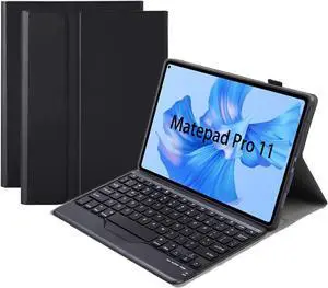 Keyboard Case for Huawei MatePad Pro 11 2022, Soft TPU Protective Cover with Magnetically Detachable Wireless Bluetooth Keyboard