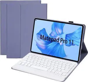 Keyboard Case for Huawei MatePad Pro 11 2022, Soft TPU Protective Cover with Magnetically Detachable Wireless Bluetooth Keyboard PURPLE
