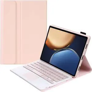 Touchpad Keyboard Case for Xiaomi Redmi Pad 10.61 inch 2022, Detachable Wireless Keyboard Cover with Trackpad & Pencil Holder Pink