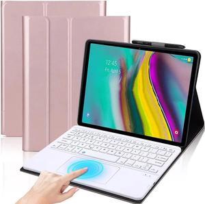 Touchpad Keyboard Case for Xiaomi Redmi Pad 10.61 inch 2022, Detachable Wireless Keyboard Cover with Trackpad & Pencil Holder Rose Gold