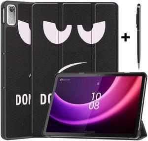 Case for Lenovo Tab P11 2nd Generation 11.5 inch / Xiaoxin Pad Plus 11.5 2023, Tri fold Slim Lightweight Hard Shell Smart Protective Cover with Multi-Angle Stand, Universal Stylus Pen Black/White