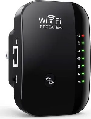 WiFi Repeater, 300Mbps WiFi Extender, 2.4GHz WiFi Amplifier with Repertidor/Ap Mode and WPS Function, WiFi Network Signal Amplifier with Ethernet Port and Power Interface
