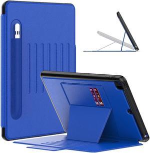 iPad 9th 8th 7th Generation 10.2 inch Case, [Strong Magnetic] Auto Sleep/Wake Drop Proof Cover with [Multi-angle Stand] Pencil Holder & Card Slot for iPad 10.2 Inch 2021 2020 2019