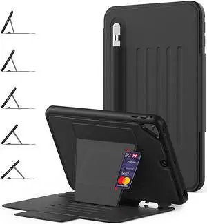 Magnetic Stand Case for iPad Mini 5 2019/Mini 4 2015 (5th/4th Generation 7.9 inch) Shockproof Protective Cover with Pencil Holder, Card Slot, Auto Sleep Wake