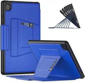 Magnetic Stand Case for Samsung Galaxy Tab A8 10.5 inch 2022 SM-X200/X205/X207 - Multiple Angles Shockproof Soft TPU Protective Cover with Card Slot, Auto Sleep/Wake Blue