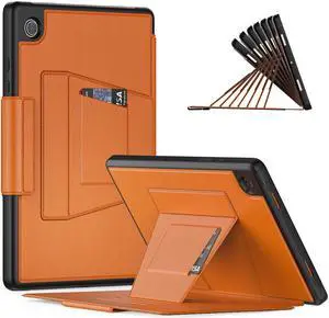 Magnetic Stand Case for Samsung Galaxy Tab A8 10.5 inch 2022 SM-X200/X205/X207 - Multiple Angles Shockproof Soft TPU Protective Cover with Card Slot, Auto Sleep/Wake Brown