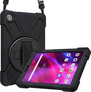 Case For Lenovo Tab M8 Gen 3 2022/ Smart Tab M8 Gen 3 2022/Tab M8 HD LTE 2021/ Tab M8 HD/Smart Tab M8/Tab M8 FHD 2019, Rugged Heavy Duty Shockproof Rotating Kickstand Protective Cover