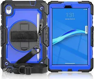 Case for Lenovo Tab M8 Gen 3 2022/ Smart Tab M8 Gen 3 2022/Tab M8 HD LTE 2021/ Tab M8 HD/Smart Tab M8/Tab M8 FHD 2019 with Pen Holder Screen Protector Stand Shoulder Strap Blue