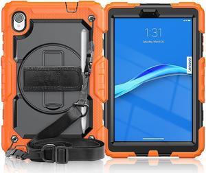 Case for Lenovo Tab M8 Gen 3 2022/ Smart Tab M8 Gen 3 2022/Tab M8 HD LTE 2021/ Tab M8 HD/Smart Tab M8/Tab M8 FHD 2019 with Pen Holder Screen Protector Stand Shoulder Strap Orange