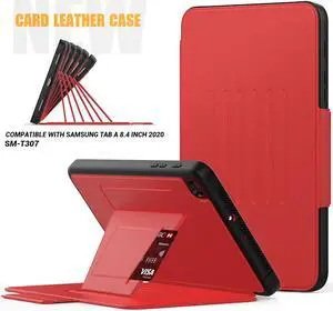 Magnetic Case for Samsung Galaxy Tab A 8.4 2020 Tablet Model SM-T307 / SM-T307U, Multi-Angle Viewing Smart Protective Stand Cover with Card Slot, Auto Wake/Sleep Red
